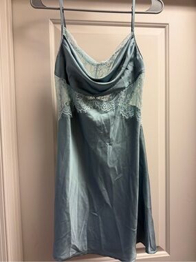 Forever 21 Stone Blue Lace Chemise Slip